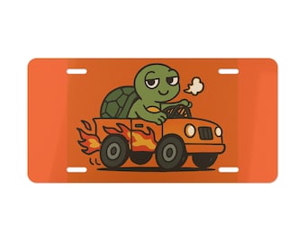 Funny Turtle Car Vanity Plate, Custom License Plate, Unique Car Decor, Gift for Turtle Lovers, Car Accessories, Quirky Home Decor