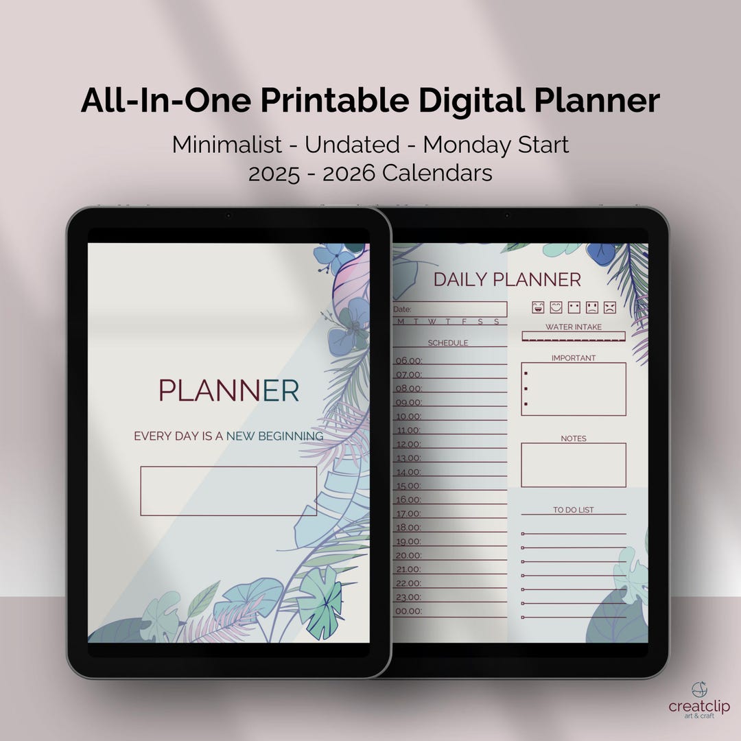 Minimalist Digital Planner & Tracker: A4 Printable PDF - Etsy