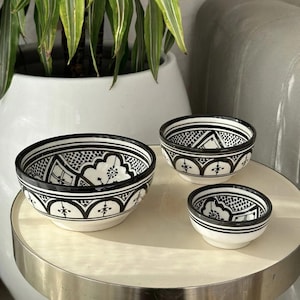 Bol Taddart – Moroccan Artisan Ceramic Bowl – Terracotta, Green or Black – 3 Sizes – 8cm | 12cm | 16cm – Modern Rustic Decor