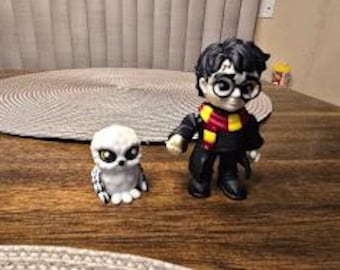 3D Printed Wizarding Trio Miniatures | Harry, Ron, & Hermione Chibi Figures | Magical Desk Decor | Harry Potter Fan Gift | Individual or Set