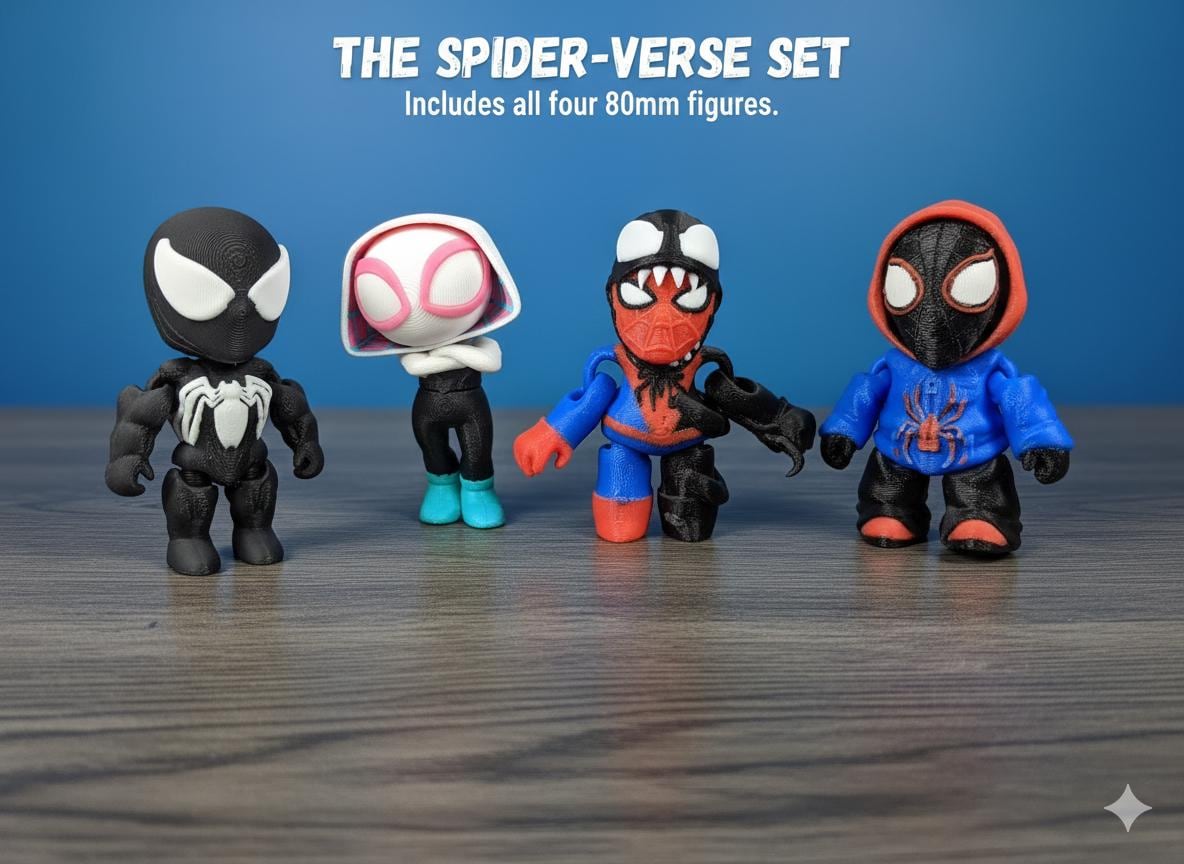 SPIDER-MAN ミニフィギュア Spider-man Chibi Figure | 3D Printed Desk Decor, Collectible Gift