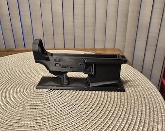 AR-15 Lower Business Card Holder - Tactical Desk Accessory - Gun Enthusiast Office Decor - 2A Veteran Gift - 3D Printed Desktop Organizer