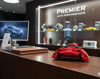 Brembo Style Brake Caliper Business Card Holder - Racing Desk Accessory - Mechanic Office Decor - Car Enthusiast Gift - 3D Printed