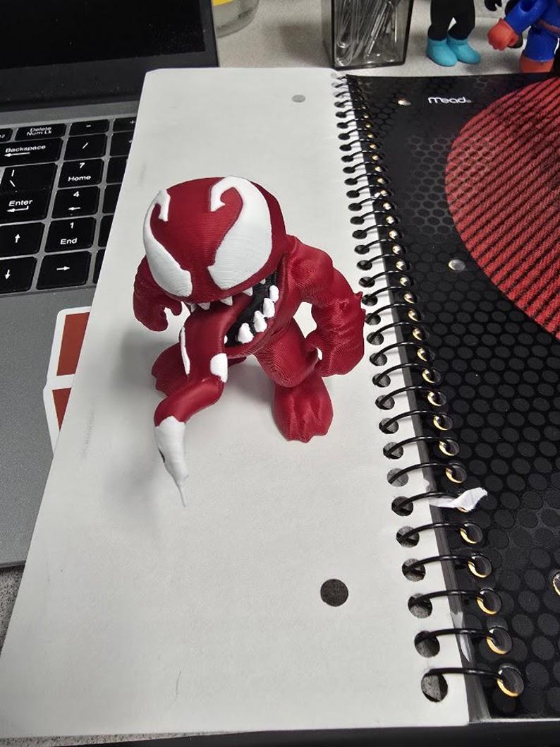 Figuras impresas en 3D de Venom y Carnage - Figura de acción de simbionte de 80 mm - Colección de villanos de Spider-Man - Decoración de escritorio para fans de Marvel Carnage