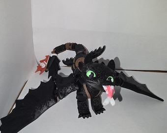 Articulated Midnight Sky Dragon - 3D Printed Flexible Fantasy Creature - Night Flyer Fidget Toy