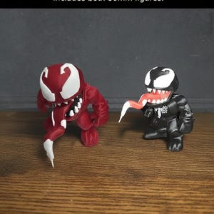 Venom and Carnage 3D Printed Figures - 80mm Symbiote Action Figure Set - Spider-Man Villain Collectibles - Desk Decor Gift for Marvel Fans