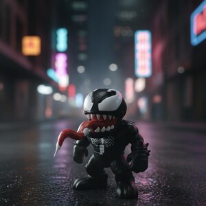 Figuras impresas en 3D de Venom y Carnage - Figura de acción de simbionte de 80 mm - Colección de villanos de Spider-Man - Decoración de escritorio para fans de Marvel imagen 2