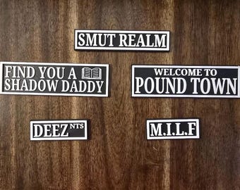 Dark Romance 3D Printed Bookshelf Signs