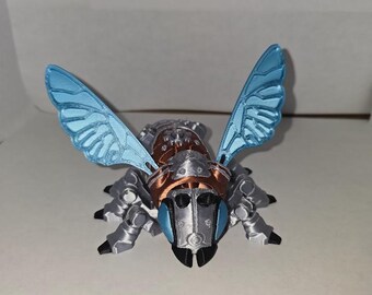 3D Printed Cyber Wasp: Articulated Steampunk Sci-Fi Decor