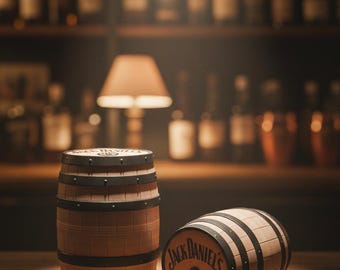 Rustic Whiskey Barrel Style Coaster Set - 3D Printed Barware