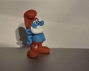 Papa Smurf & Grumpy Smurf 3D Printed Figurines - Classic Cartoon Collectibles