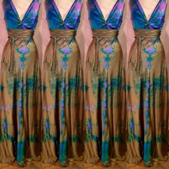 Gold Bronze Pink Blue Turquoise Green Teal Wedding Dress Henry Etsy