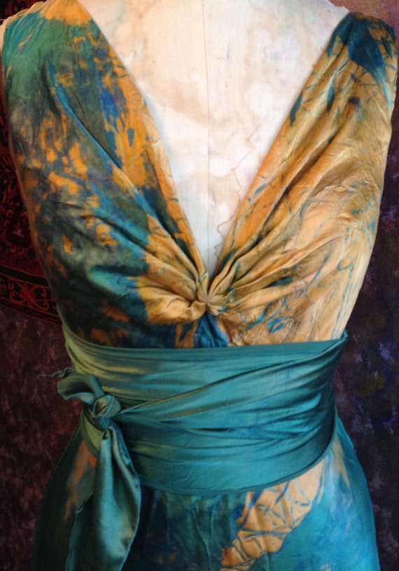 teal and gold wedding dresses