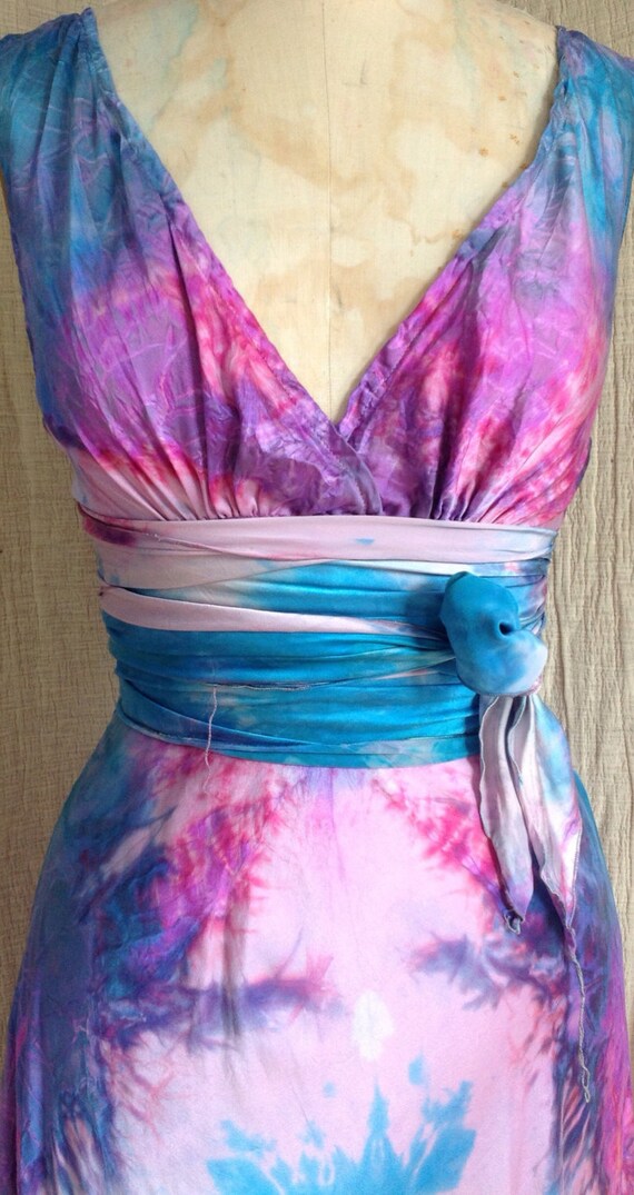 pink and white tie dye dress
