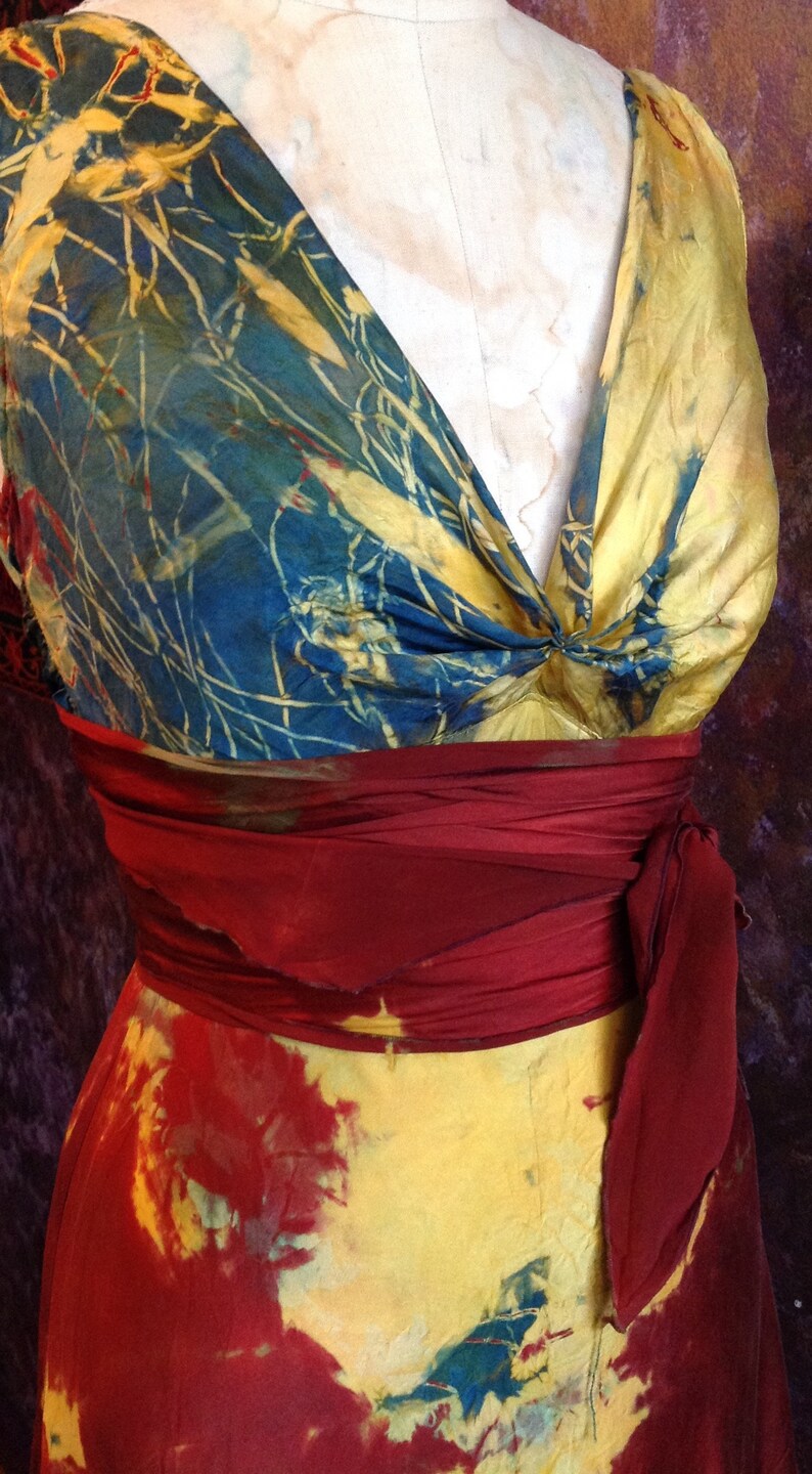 red gold gown