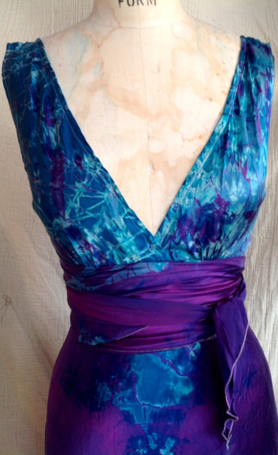 purple and turquoise wedding dress