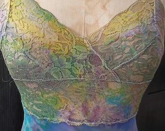 Hand-Dyed Silk Chiffon Dress: 90s Vintage Fairycore