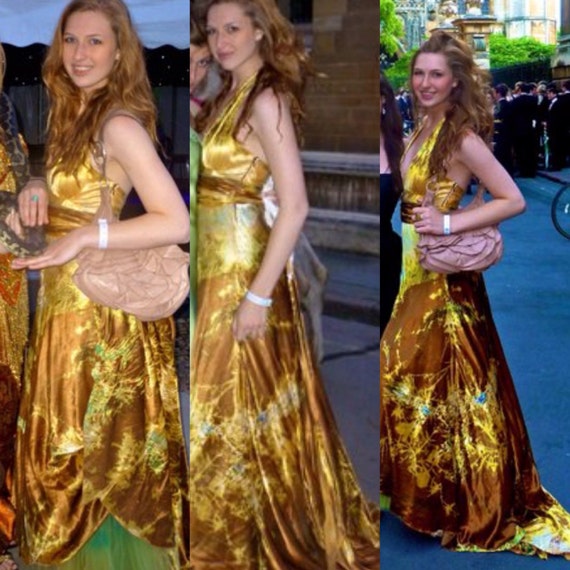 gold bohemian dress