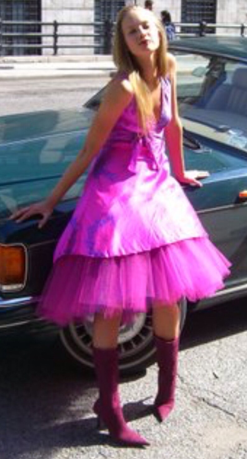 Custom Order Only Hot Pink Silk Short Halter Dress With Hot Etsy