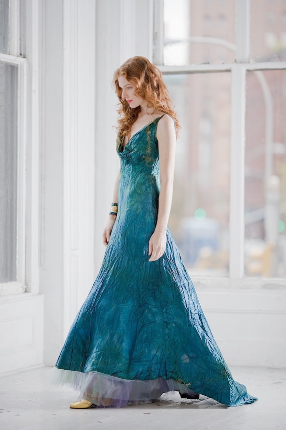 boho blue wedding dress