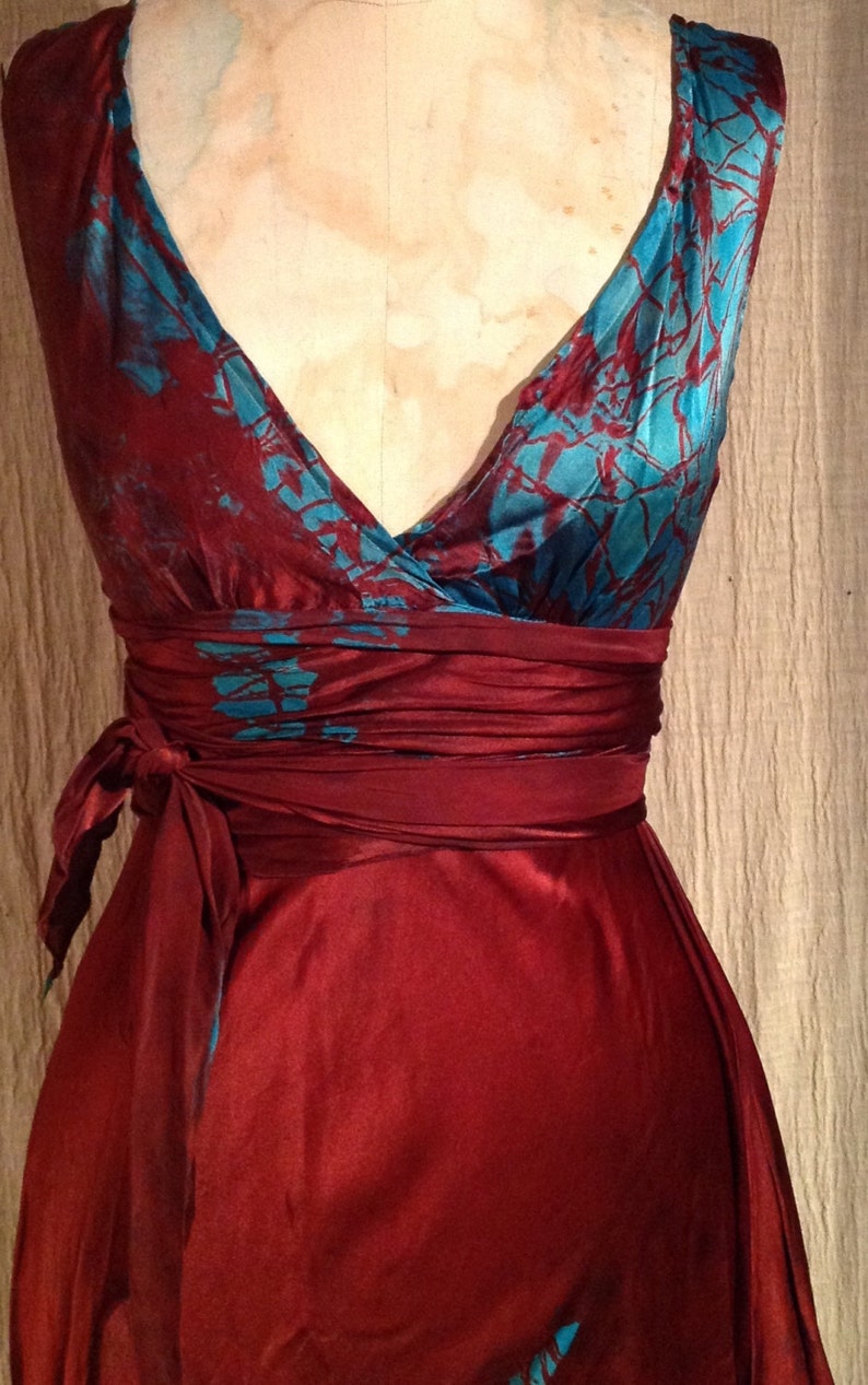 Turquoise and Red Wedding Dress