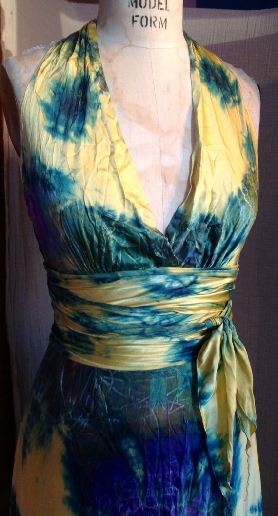 Turquoise and Yellow Wedding Dress