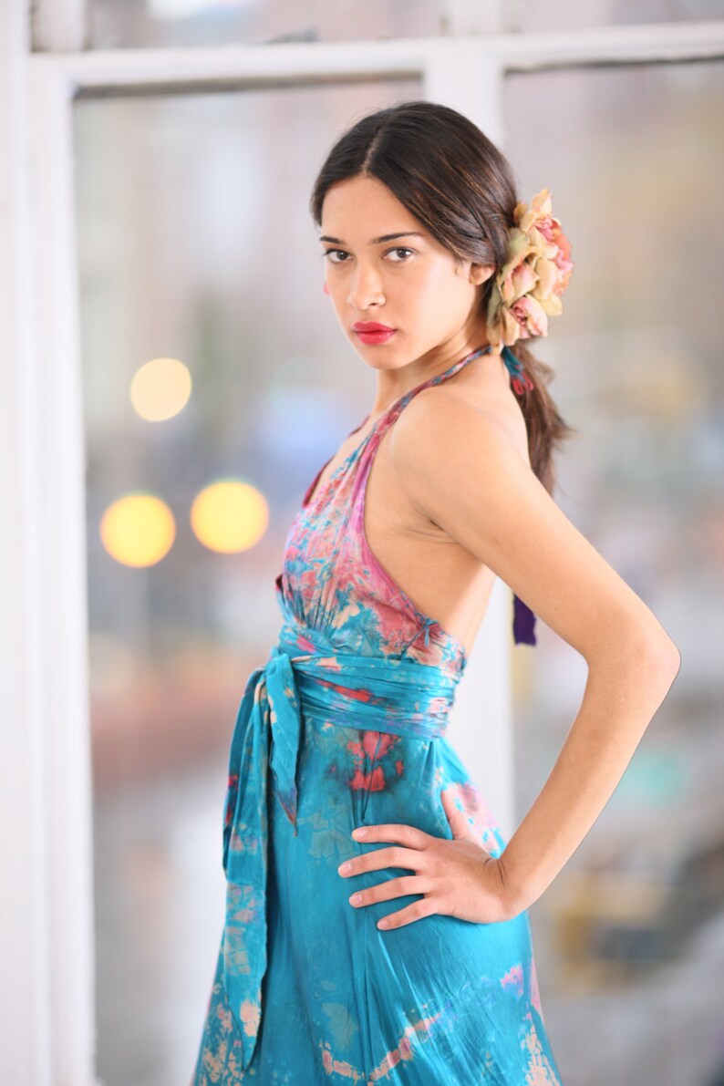 turquoise blue wedding gown