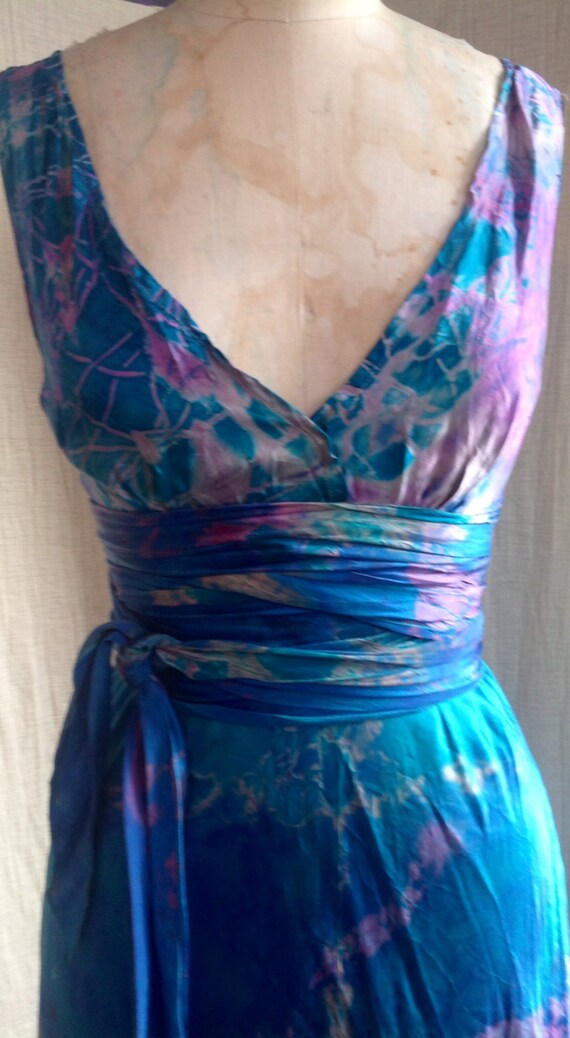 blue green cocktail dress