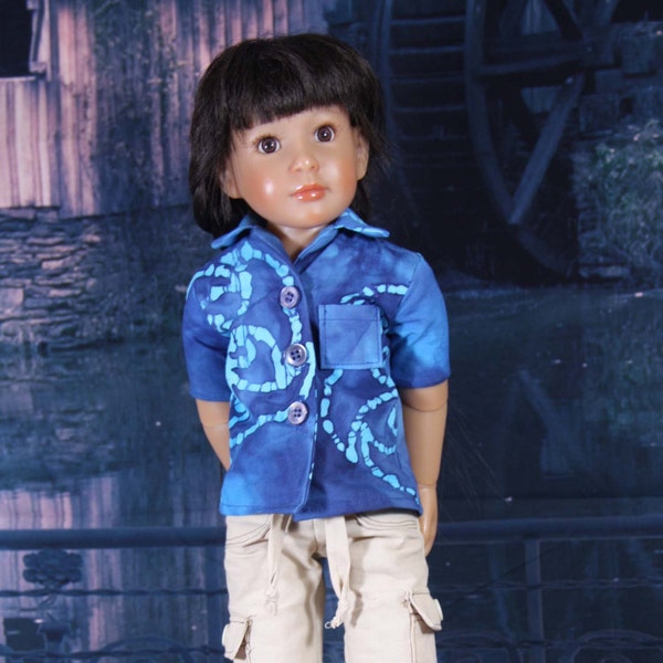 Cargo Pants and Hawaiian shirt pattern for Kidz n Cats and other slim 18 inch dolls