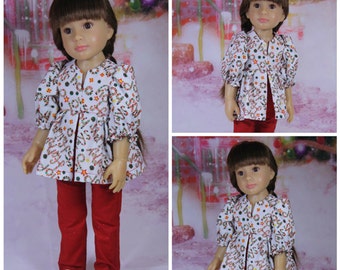 Pleated Blouse Pattern for Slim 18 inch dolls, Kidz n Cats, Magic Attic