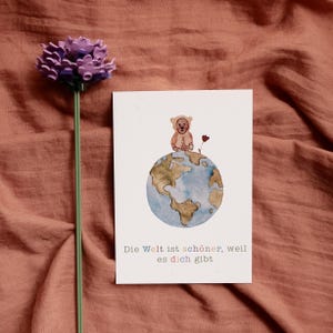 Postkarte zur Geburt oder Geburtstag, auf Wunsch personalisierbar, Aquarell