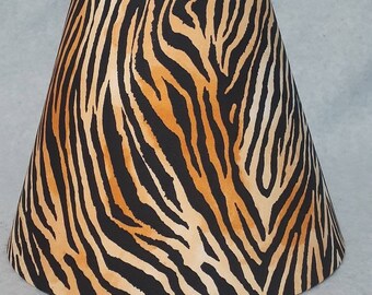 Tiger Stripes Print Lamp Shade. Safari. Shades Are 9.5