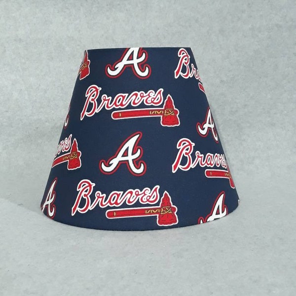 Atlanta Braves lamp shade, baseball.  Shades are 9.5" x 5" x 7" tall