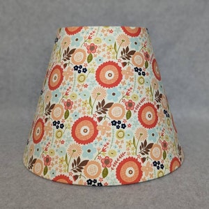 Vintage look flower lamp shade.  Flowers , plants.  50's 60's Shades are 9.5" x 5" x 7" tall