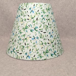 Leaves and vines lamp shade.  Green and blue.   Shades are 9.5" x 5" x 7" tall