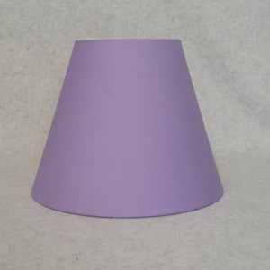 Lavender lamp shade. Violet.  Solid color.  Shade is 9.5" wide at the bottom, 5" wide at the top and 7" tall