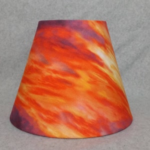 Sunset sky lamp shade.  Clouds.  Cloudy. Shade is 9.5" wide at the bottom, 5" wide at the top and 7" tall