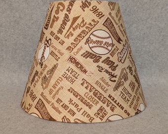 Baseball lingo lamp shade.  Vintage look.  Words.  Sayings..  Shades are 9.5" x 5" x 7" tall
