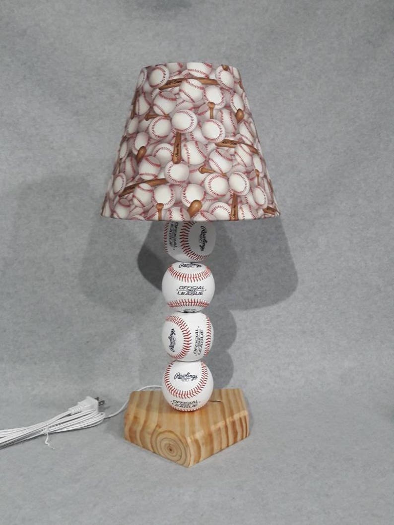 Baseball lamp. Made with real baseballs. Can be personalized. The Original and often imitated, never duplicated. image 3