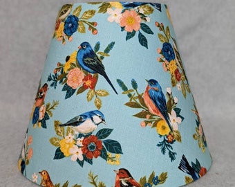 Wild birds lamp shade.   Blue Jay, Cardinal, Finch. Trees.  Flowers. Shades are 9.5" x 5" x 7" tall