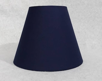 Dark Navy Blue lamp shade.  Deep Navy.  9.5" wide at the bottom, 5" wide at the top and 7" tall.