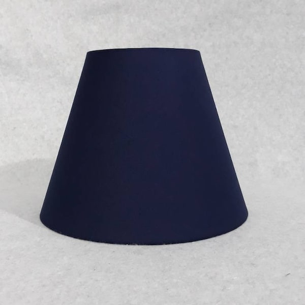 Dark Navy Blue lamp shade.  Deep Navy.  9.5" wide at the bottom, 5" wide at the top and 7" tall.