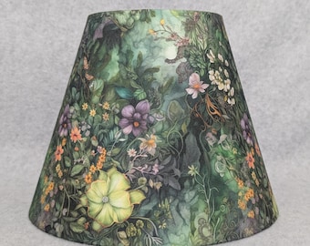 Celtic fairytale lamp shade.  Flowers.  Flower.  Meadow. Shades are 9.5" x 5" x 7" tall