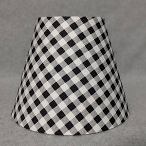 Buffalo check, black and white lamp shade.  Black and white checker. Shades are 9.5" x 5" x 7" tall