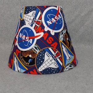 NASA lamp shade.  N.A.S.A.  space, shuttle.  Shades are 9.5&quot; x 5&quot; x 7&quot; tall