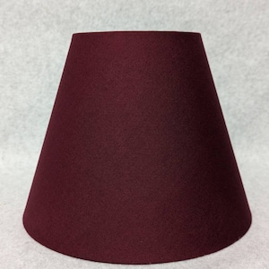 Maroon Red lamp shade.  Solid color.  Shade is 9.5 wide at the bottom, 5&quot; wide at the top and 7&quot; tall