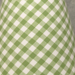 Green Gingham Check lamp shade. Checkered. Green and white. Shade is 9.5 wide at the bottom, 5 wide at the top and 7 tall image 3