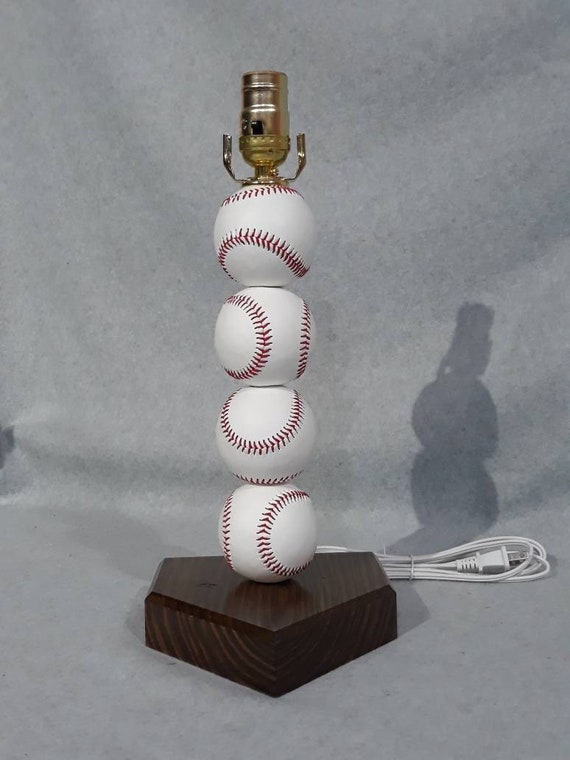 Baseball Lamp Made With Real Base Can Be Personalized Baseball Lamp Made With Real Base, Baseball Themed Lamp Shades