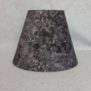Flowers lamp shade.  Black and gray.  Plants.  Flower. Shades are 9.5&quot; x 5&quot; x 7&quot; tall