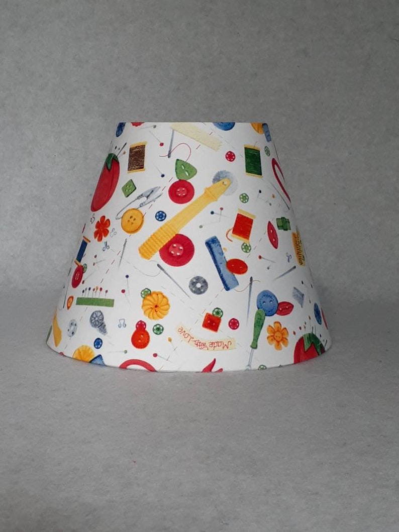 Sewing Lamp Shade. Crafting. Sewing Machine Scissors Needle Etsy